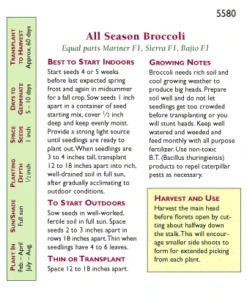 Renee's Garden Broccoli All Season Blend -Felco Planter Butik snv4033 pb