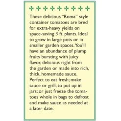 Renee's Garden Tomato Container Roma Inca Jewels -Felco Planter Butik snv4235 flap